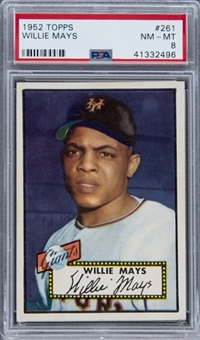 1952 Topps #261 Willie Mays – PSA NM-MT 8 - First Topps Card!